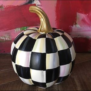 🎃Mackenzie-Childs B&W Striped Pumpkin Small 🎃